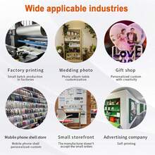 A3 L1800 UV Printer, 2880x1440dpi UV DTG Printer T-Shirt Machine With Vacuum Platform & Print Holder, For Glass Cups Phone Case Fabrics Acrylic Metal Leather Golf Balls Bottles - Black - View 5