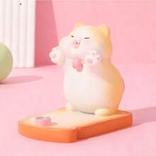 Soporte de teléfono con mascota de dibujos animados lindo, con soporte estable, ajuste de múltiples ángulos, decoración de escritorio, pequeños artículos para regalo y uso personal