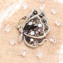 Rainbow Butterfly Crystal Brooch, Vintage-Style Craft With Multi-Color Rhinestone & Intricate Detailing, Eye-Catching Statement Accessory For Fashion Enthusiasts, Ideal For Outfits, Bags & Styling - 粉色 - 查看 2