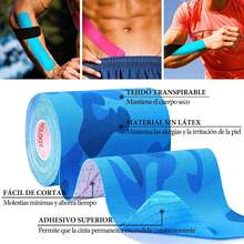 3 Rollos-Cinta Kinesiología, Cinta Respirable Deportiva, Vendaje Neuromuscular Sin Cortar, Multicolor, Impermeable, sin Látex - para Músculos & Articulaciones, Rodillas, Hombros, Codos (5cm*7cm) - Negro - Ver 3