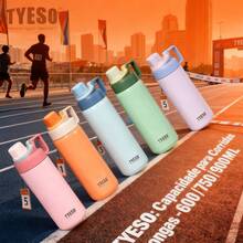 TYESO 900ML (30OZ) Vacuum Insulated Water Bottle With Carrying Handle, Iridescent Colors. Stainless Steel Coffee Cup With Straw, Thermal Bottle, Thermal Cup, 100% Leak-Proof, Keeps Temperature For 24 Hours For Hot/Cold Drinks Or 10 Hours For Hot Drinks. Suitable For Water, Iced Tea, Coffee, Smoothies And Other Beverages. An Ideal Choice For Festive Or Birthday Gifts. - 隨機的 - 查看 3