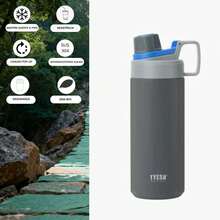 TYESO 900ML (30OZ) Vacuum Insulated Water Bottle With Carrying Handle, Iridescent Colors. Stainless Steel Coffee Cup With Straw, Thermal Bottle, Thermal Cup, 100% Leak-Proof, Keeps Temperature For 24 Hours For Hot/Cold Drinks Or 10 Hours For Hot Drinks. Suitable For Water, Iced Tea, Coffee, Smoothies And Other Beverages. An Ideal Choice For Festive Or Birthday Gifts. - 灰色的 - 查看 14