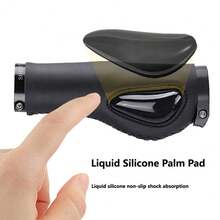 مقابض قبضة دراجة جبلية من سبيكة الألومنيوم مع قفل، إكسسوارات دراجة من جلد السيليكون الناعم مضاد للانزلاق - مقابض جلدية من الألياف الدقيقة - مشاهدة 3