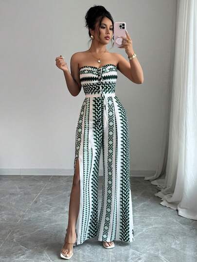 Women's Casual And Elegant Beach Bohemian Backless Tie-Up Jumpsuits, Suitable For Vacation, Travel, Summer Rompers, And Back-To-School Season