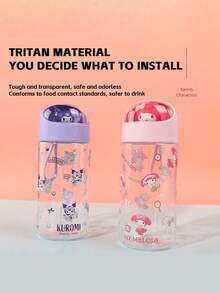 Sanrio 三丽鸥 Hello Kitty 联动太空舱水杯 - 500ml 大容量 - 便携防漏 - 防震水瓶 - 适用于学校、露营、徒步旅行、健身房（款式和颜色随机发货） - 彩色 - 查看 4