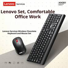 Teclado y ratón inalámbricos Lenovo KN301 2.4G, textura mate, todo en uno para computadora de escritorio, uso universal para oficina y negocios