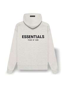 Essentials Unisex Hoodie Sweat Absorption Breathable Warmth Versatile Solid Easy To Wash Quick Dry Outdoor Daily School Unisex Dark Oatmeal 192BT212112F - Beige - View 2