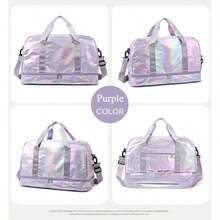 Multi-Pocket Large Capacity Waterproof Women's Tote Bag For Traveling And Luggage Fashion Y2K Holographic Bag Glitter Travel Bag Handbag Hand Bag Gym Bag Shoulder Bag For Vacation Holiday Hospital Back To School Futurist Traveling Bag Minimalist Back To School School Bag Travel Essentials Travel Organizer For Beach Summer Vacation For Suitcase Overnight Bag Duffle Bag Weekend Bag Duffel Bag For Luggage Carry On Bag College Bag Luggage Bags Weekender Bag Hospital Bag Winter - 紫色 - 查看 4