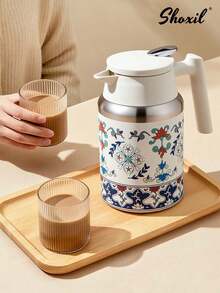 shoxil 1件套保温瓶茶壶咖啡壶大容量家用保温水瓶316不锈钢泡茶壶泡茶壶户外壶中东风格保温瓶 - Pot - 查看 3