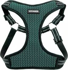 Best Pet Supplies Voyager - Arnés ajustable para perro con rayas reflectantes para caminar, trotar, chaleco resistente de cuerpo completo sin tirones con correa en D, transpirable para todo tipo de clima, color naranja, M - Estilo 220 (morado) - Ver 20