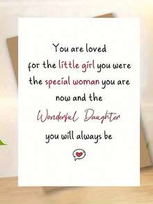 1pc Lovely Valentine's Day Greeting Card With Envelope. Made Of High-Quality Paper. Warm Wishes Design With Heart Pattern. Suitable For Parents To Give To Daughter. Card Size: 12cm/4.7in X 17cm/6.7in