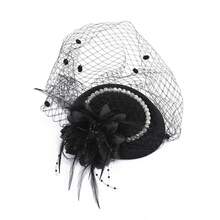 1 Piece Fashion Retro Republic Of China Style Mesh Hat Women's Headwear Bride Pearl Veil Socialite Cheongsam Dress Hair Accessories Halloween Decoration Suitable For Men And Women Festival Party Daily Wear Exquisite Halloween Christmas Thanksgiving Festival Gifts Birthday Gifts - 白色珍珠禮帽 - 查看 5