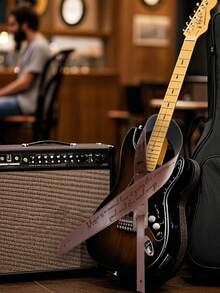 1pc Personalized Custom Guitar Strap With Laser-Engraved Text/Name, Leather Guitar Strap With Adjustable Leather Ends, Suitable For Guitars, Ukuleles, And Basses. An Ideal Choice For Guitar Players, Perfect For Instrument Storage, Gifts For Music Lovers, Personalized Guitar Accessories, Musician Gifts, Gifts For Mother's Day, Father's Day, Valentine's Day, And Christmas, Suitable For Men And Women, Friends, Anniversaries, And Birthdays, A Perfect Gift For Autumn And Winter. - Multicolor - View 3