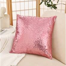 Funda de cojín decorativa con lentejuelas brillantes| Elegante Funda Protectora para Cojines de Sofá, Cama y Sala de Estar| Fácil de limpiar| Regalos Modernos para el Hogar - Rojo - Ver 6