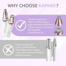 Removedor de vello de cejas para mujer: recargable, 2 en 1, recortadora de cejas y afeitadoras faciales, dispositivo de depilacin elctrico sin dolor para cara, cejas, melocotn, pelusas con luz - Púrpura - Ver 7