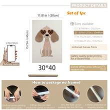 1幅装裱帆布墙画，可爱粉色小熊儿童房装饰画，生动的动物插画，适合女孩房、儿童房、婴儿房、游戏室装饰，防水。派对装饰礼物、生日礼物、女孩卧室婴儿用品、男孩礼物、婴儿房装饰 - 彩色 - 查看 40