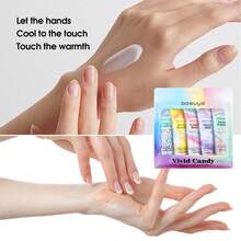 5pcs Gift Set Of Hand Cream, Gift Set, Fruits Plant Fragrance Hand Cream,Moisturizing Hand Cream Travel Size Mother's Day Gift Set For Dry Cracked Hands,Mini Hand Lotion Christmas Gifts Set,Hydrating Hand Care Cream For Men & Women,Mother's Day Gift,Gifts For Her , Festive Gifts - Mauve Purple - View 6