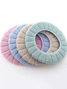 1pc Thickened Toilet Seat Cover, Suitable For All Seasons, Home Use, Knitted Toilet Seat Cushion - Multicolor - View 1
