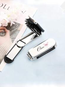 Customized Name Air Cushion Massage Comb, Travel Comb, Folding Comb With Integrated Mirror, Personalized Air Cushion Hair Brush, Customized Portable Travel Comb, Mini Comb (Wedding Gift For Friends, Her, Grandparents) - Multicolor - View 6