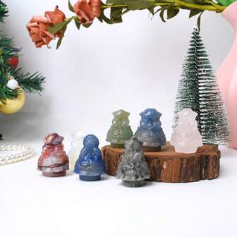 Tallas de árbol de Navidad natural, adornos de árbol de Navidad lindos, decoraciones navideñas, regalos festivos