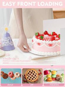 1/3pcs Cake Boxes With Window, 3 Sizes: 8inch/10inch/12inch, Reusable Baking Boxes For Takeout, White Large Cardboard Bakery Boxes With Lids, White Baking Boxes, Large Baking Boxes, Square Cardboard Cake Boxes, Suitable For Multi-Tier Cakes, For Baking, Cookies, Pastries, Pies, Valentine's Day, Wedding, Birthday, Candy, Chocolate, Donuts, Cake Decorations, For Baking Or Gifting - Multicolor - View 10
