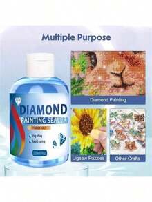 120/240ml Diamond Painting Sealer With Brushes Diamond Art Sealant Diamond Painting Shiny Sealant Diamond Painting Accessories(4oz) - Transparent - View 2