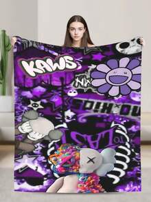 Kawss Merch Kawaii Kaw Blanket For Men Women Warm Cozy Fluffy Throw Blankets For Bed - 黑色 - 查看 5