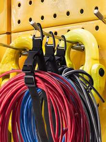 1Pc Adjustable Extension Cord Organizer Cord Holder Organizer Cord Storage Wrap Extension Cord Hanger With Triangle Clips-Durable Polypropylene Storage Straps For Workshop, Garage & Home Organization Belt, Heavy-Duty, 0.98 Inch X17.7 Inch - Black - View 4