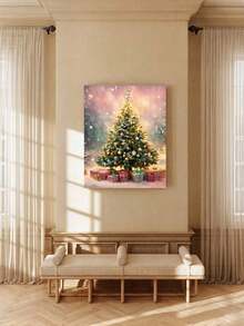 1 Set Christmas Tree DIY Digital Oil Painting Kit, Artistic Oil Painting Set For Bedroom Decor And Art Wall Decoration, Simple And Fun Painting Method, No Painting Foundation Required, Fulfill Your Painter Dream, Immerse Yourself In The Colorful World, Each Stroke Is Self-Expression, Add Romance To Life, Best Gift For Family And Friends, 40*50CM