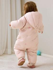 mini bala 女童“真绒”羽绒服，2025冬季款，可爱婴儿保暖连体衣