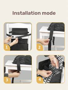 3 In 1 Multifunctional Baby Booster Seat For Kitchen Chair, Fashion Copper Coin Print, Foldable Portable Easy Go Travel Booster Seat With Straps, Universal Shoulder Bag & Storage Box For Babies And Toddlers - Holds Up To 50 Pounds, Ideal For Home Dining & Outdoor Restaurant Use - Multicolor - View 4