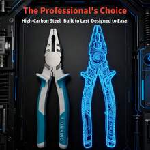 6-Inch & 8-Inch Heavy Duty Steel Wire Pliers Set, Pointed Nose Pliers, Diagonal Cutting Pliers, Industrial-Grade Labor-Saving Pliers, Multi-Functional Electrician Repair Tools, Household Hardware