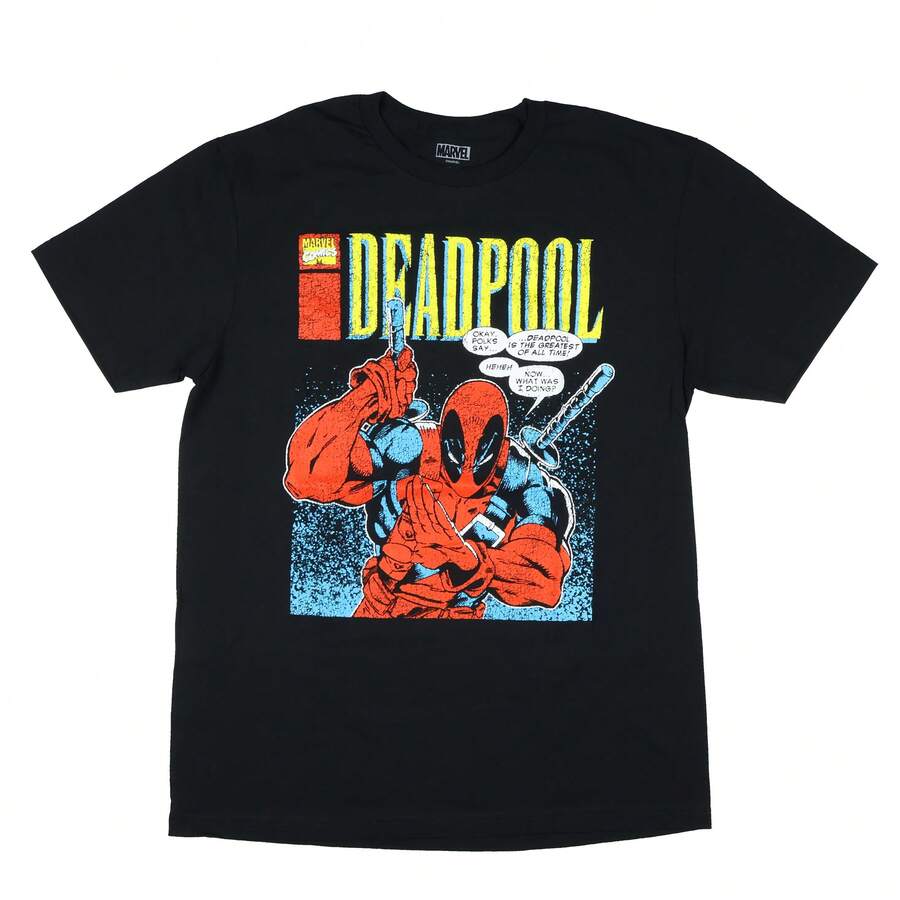 Marvel Deadpool T-Shirt Men's Greatest Of All Time Short Sleeve Tee - màu đen - Xem 1