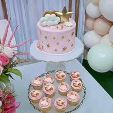 月亮、星星、太阳造型硅胶模具，云朵翻糖蛋糕模具，糖果粘土模具，硅胶月亮巧克力模具，适用于蛋糕装饰、纸杯蛋糕、DIY手工、翻糖、粘土 - 彩色 - 查看 6