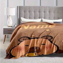 1pc Custom Capybara Cute Pattern Printed Flannel Blanket, Soft & Warm, Suitable For Sofa, Office, Bed Or Camping - Multifunctional Gift, All Seasons - Multicolor - View 4