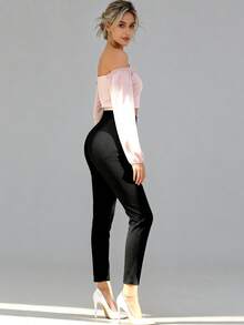 Women Solid Color Slim Fit Casual/Office Pants - Màu xám đen - Xem 6