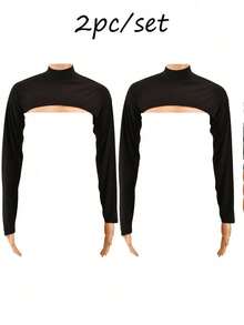 1件/2件/3件装穆斯林友好型女士臂套披肩上衣,轻盈透气,可机洗,适合搭配头巾/连衣裙/长袍,春夏皆宜,插肩袖设计适合各种体型,百搭单品 - 連脖袖 - 查看 24