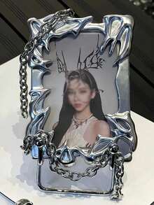 1PC Photocard Holder, Photocard Binder, Photocard Holder Keychain, Photo Card Holder, Keychain With Card, Plastic Photocard Holder Keychain, Silver Electroplate Photocard Holder, ID Card Holder School Supplies,Back To School - Multicolor - View 8