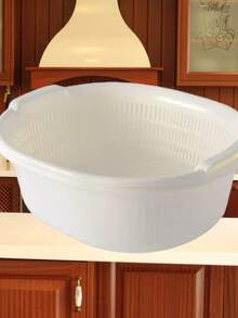 1 pièce Panier-filtre à double couche grande capacité et égouttoir durable - parfait pour le nettoyage des fruits, légumes et riz - idéal pour les paniers d'égouttage de cuisine et les restaurants - Multicolore - Voir 8