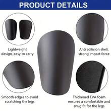 2PCS Unisex Football Shin Guards, High-Quality Durable PET Material, Mini Soccer Leg Sleeves For All Seasons With Pull-On Closure – Versatile Protection Gear In White, Red, Black, Blue - Plain Shin Guards - View 4