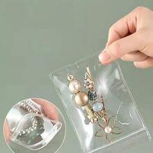 1 Pack Of 10pcs/30pcs/100pcs PVC Transparent Resealable Jewelry Bags, Jewelry Storage Bags, Jewelry Display Bags, To Prevent Oxidation And Tarnish, For Storing Earrings, Necklaces, Jewelry, Small Gifts, Party Favor Bags - 無色 - 查看 6