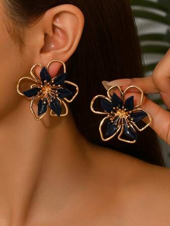 2pcs Bohemian Style Middle Eastern Floral Handmade DIY Woven Oriental Palace Large Earrings, Includes Faux Pearl Flower Pendant Earrings In Multiple Colors & Designs, Suitable For Women's Daily Wear, Festivals, Parties, Gifts. Note: Due To Handmade Nature, The Product May Be Slightly Deformed During Transportation, Please Manually Adjust If Needed Upon Receipt.