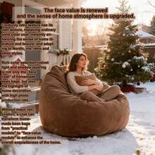 1pc Super Soft Corduroy Bean Bag Cover, With Zipper - Washable, Unfilled, Suitable For Repurposing Old Clothes, Blankets, Foam Filling