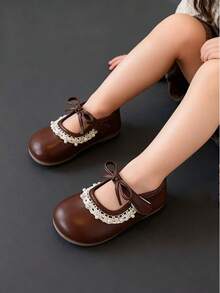 2025年秋季新款女童玛丽珍可爱舒适平底鞋 - 棕色 - 查看 6