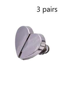 Conjunto de 1/3 pares de fechos magnéticos para cortinas, em formato de coração, removíveis e sem necessidade de pregos. Botões metálicos para bloquear a luz em cortinas de banheiro e janelas, protegendo a privacidade em hotéis. Acabamento metálico premium.