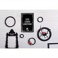 2D Flat Metal Decorative Signs & Plaques, Live Laugh Lobotomy Sign Gothic Wall Decor - Unique Home Decor For Living Room, Bathroom, And Goth Bedroom | Dark Academia And Grunge Room Decor, 8 X 12 Inch - 彩色 - 查看 2