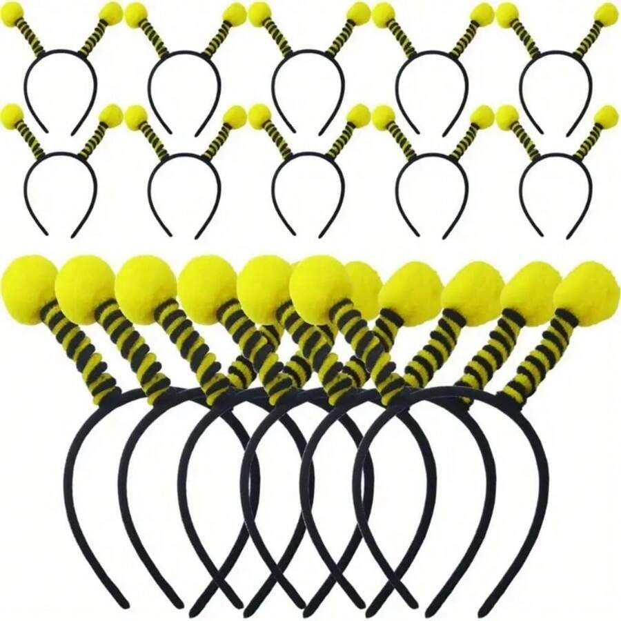 8pcs Bee Antenna Headbands, Bee Hairbands, Women's Headbands, Suitable For Women's Birthday Party Supplies, Fashion Movie Star Series, Party Headwear, Party Hats, For Role Play, Halloween, Costume Party And Graduation - Multicolor - View 1