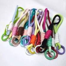 10个彩色编织钥匙扣 - 耐用时尚的手机挂绳及配件，多种图案可选，可用于钥匙、咖啡杯等。可爱钥匙扣饰品，可作手机小工具收纳盒，趣味设计。做工精良，绳编钥匙扣，钥匙链挂绳，手机挂绳，钥匙扣配件，钥匙圈，钥匙绳，钥匙链挂绳，布艺钥匙扣