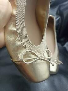 Square-Toed Portable Shoe - vàng nhạt - Xem 3