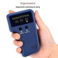 2025新款通用型1-3卡槽125KHz低频手持式ID卡复印机，EM卡RFID智能卡ID卡复印机，简约工业风，蓝色，掌上便携设计，一键复印+防摔外壳，快速读卡+精准复印+兼容多种卡片，适用于门禁卡、考勤卡、电梯卡等智能卡复印。